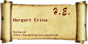 Hergert Erina névjegykártya